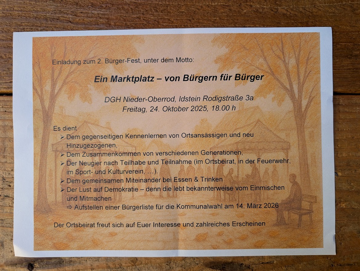 Neuigkeiten aus Nieder-Oberrod 17/2025